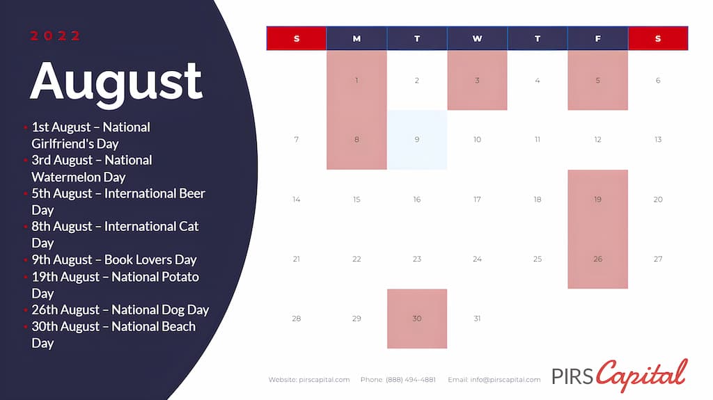 The Retail Marketing Calendar August 2022