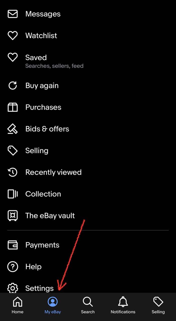 how to view your my ebay purchases on mobile app